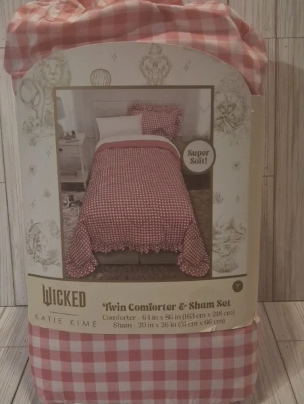Katie K Pink Gingham Twin Comforter & Sham Set - Sweet Check Bedding